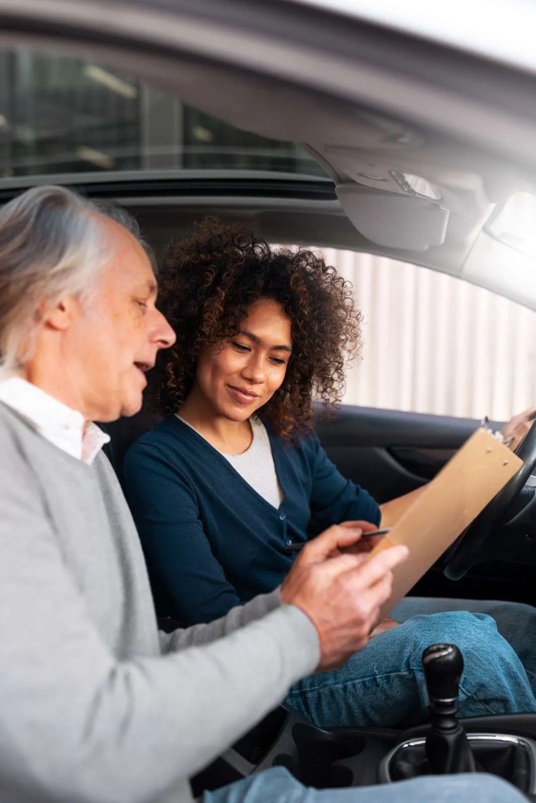Professionals reviewing insurance documents